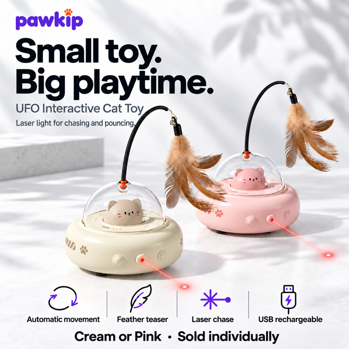 Pawkip UFO Interactive Cat Toy